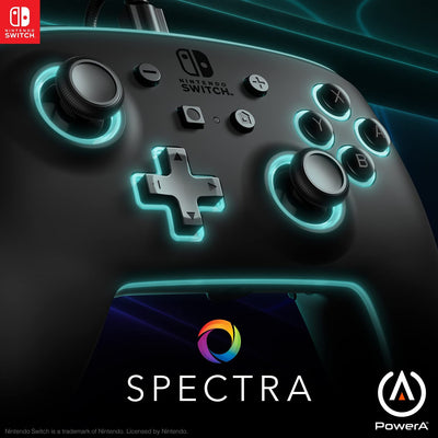 PowerA-Verbesserter kabelgebundener Spectra-Controller für Nintendo Switch Schwarz, Schwarz