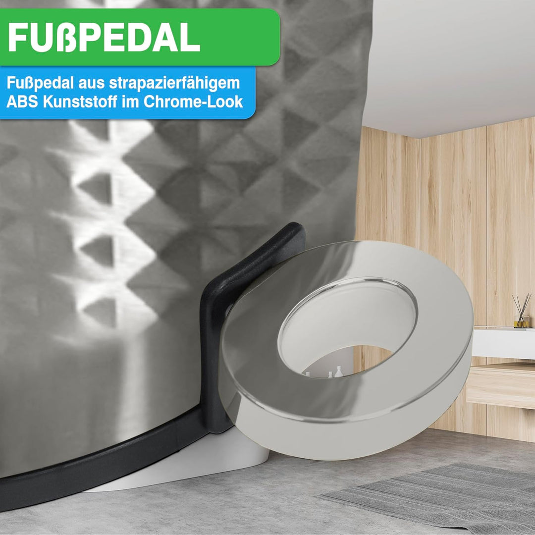 YourCasa Mülleimer Bad 5L aus Edelstahl [Pyramiden Effekt] für Badezimmer und Wohnbereich - Kosmetik