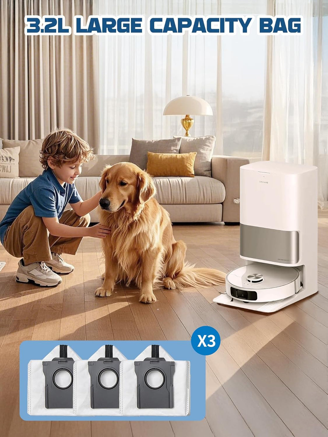 Wiederverwendbare Staubbeutel für Dreame L40s Pro Ultra/X50 X40 Ultra/L10s Ultra Gen 2/L10s Pro Ultr