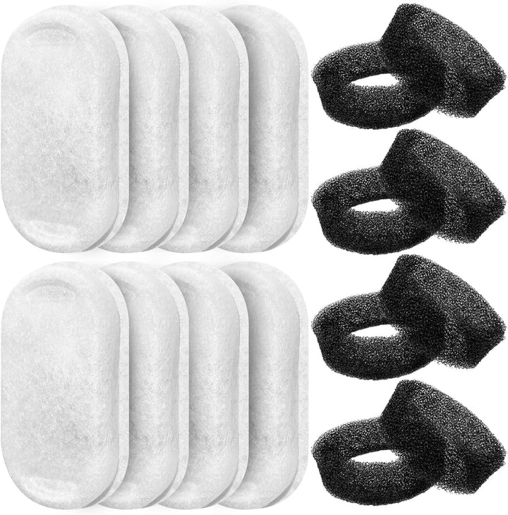 TOMXCUTE Ersatzfilter für Katzenbrunnen 8 Stück Kohlefilter und 8 Stück Schaumfilter 8 Kohlefilter+