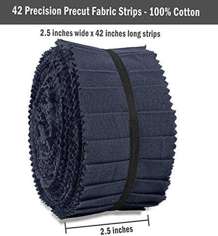 Soimoi 40 Stuck Feste Dark Navy Blau Vorgeschnittene Baumwoll-Stoffstreifen Zum Quilten Von Bastelst