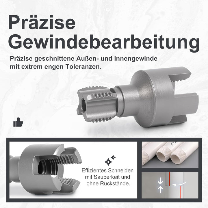 CSOOM Integrated Internal & External Pipe Threading Tool - 2 Stück, Elektrobohrer Kompatibel 2 in 1
