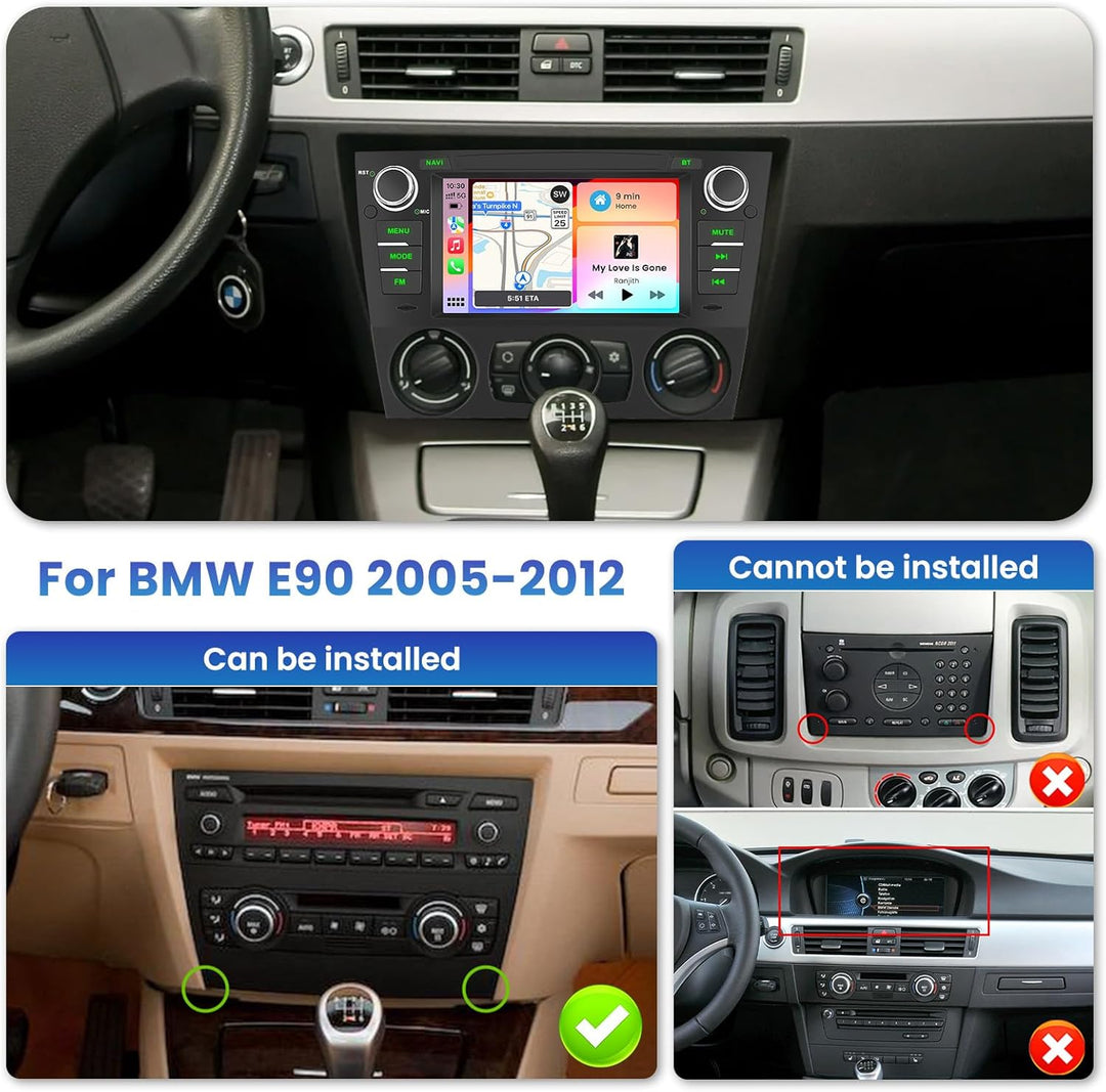 [Android 15 2G+64G] Inefala Autoradio für BMW E90 2005-2012, Wireless Carplay & Android Auto, 7" Tou