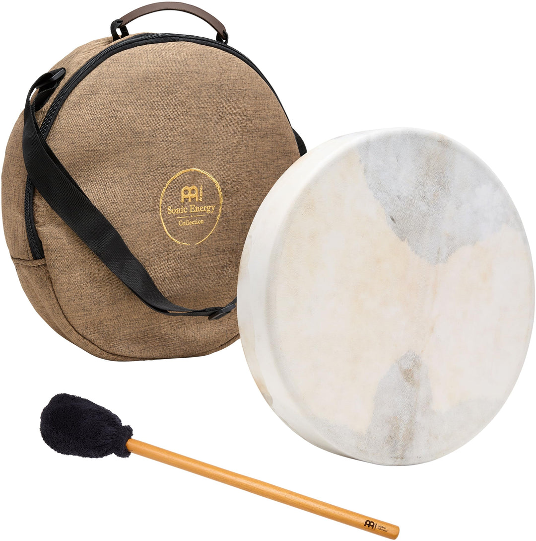 Sonic Energy Schamanische Spirit Drum – 39 cm – Ziegenfell – Chakra Steine – Für Meditation, Klangre