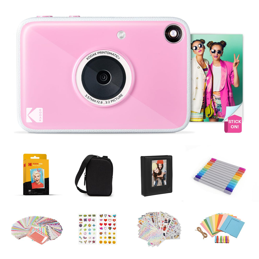 Kodak Printomatic+ Sofortbild-Digitalkamera, Zink-Fotopapier 2x3 (5,1x7,5 cm) 10 MP, RGB-LED, Set: T