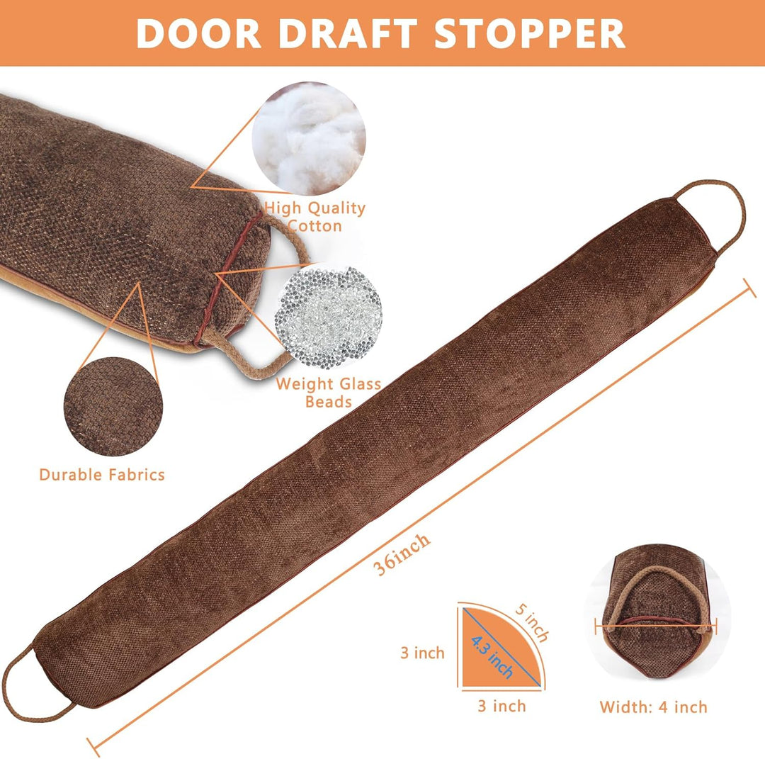 Schwerer Türzugstopper, 92 cm Zugluftstopper für Fenster Dreieck unter der Tür Zugluftstopper Geräus