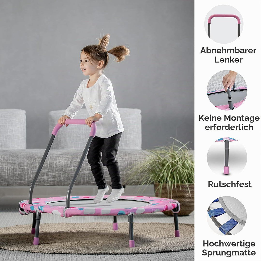 smarTrike Indoor-Kleinkindertrampolin mit Handgriff, faltbares Kindertrampolin, 1-5 Jahre Bällebad u