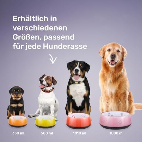 EHASO Hundenapf mit Pfötchen - Futter- und Trinknapf für kleine und grosse Hunde, unifarben (Schwarz