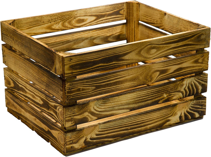 4er Set Massive Obstkiste Apfelkiste Weinkiste aus dem Alten Land ca 50 x 40 x 30 cm (GEFLAMMT), Gef