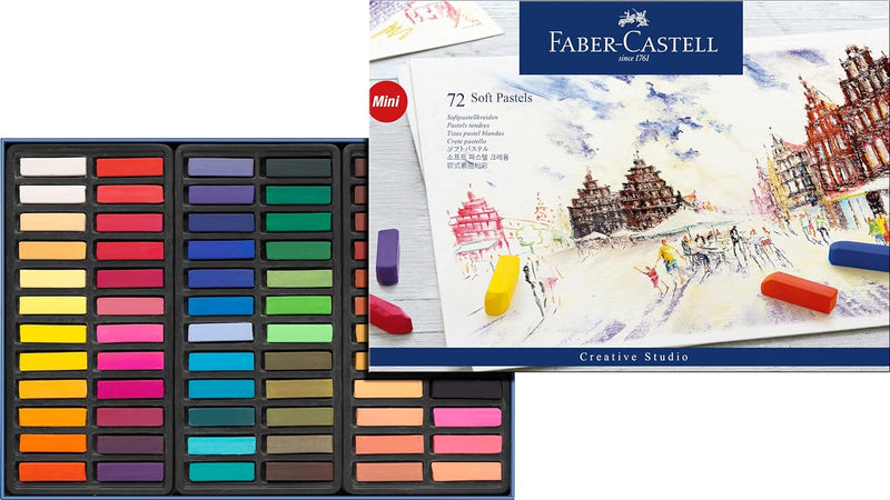 Faber-Castell 128272 - Softpastellkreide STUDIO QUALITY mini, 72er Etui & 127036 - Permanente Ölpast