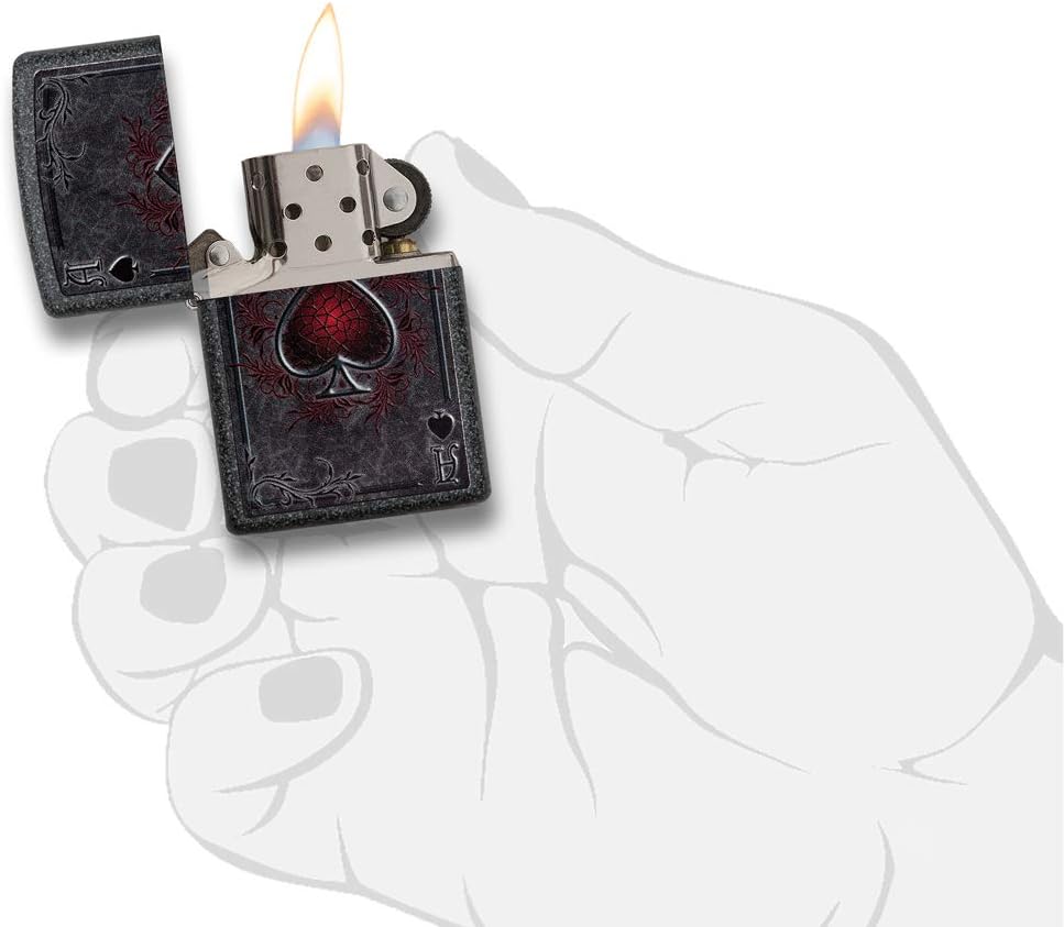 Zippo ACE Benzinfeuerzeug, Messing, Edelstahloptik, 1 x 6 x 6 cm