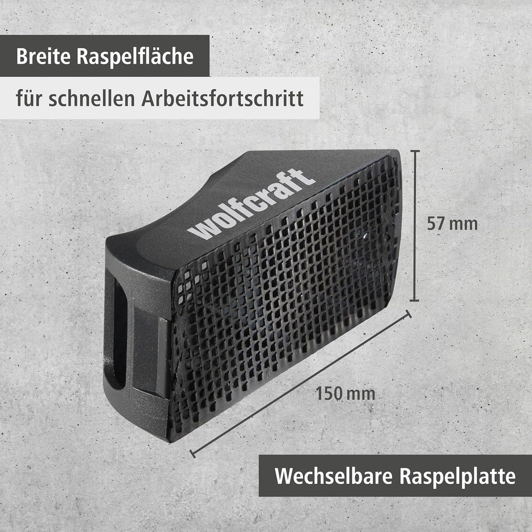 wolfcraft Blockhobel I 4013000 I Der extrabreite Einhandhobel für Gipskarton, Blockhobel
