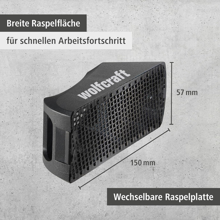 wolfcraft Blockhobel I 4013000 I Der extrabreite Einhandhobel für Gipskarton, Blockhobel
