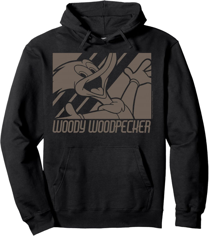 Woody Woodpecker Striped Silhouette Portrait Pullover Hoodie