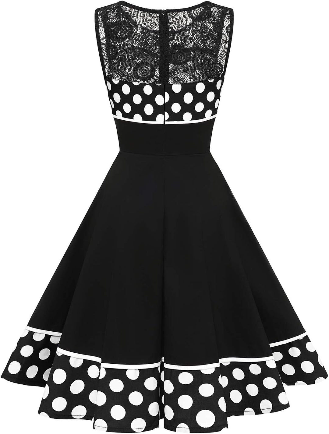 Bbonlinedress Damen Cocktailkleid Rockabilly Spitzenkleid 50er Retro Vintage Faltenrock Elegant Ärme