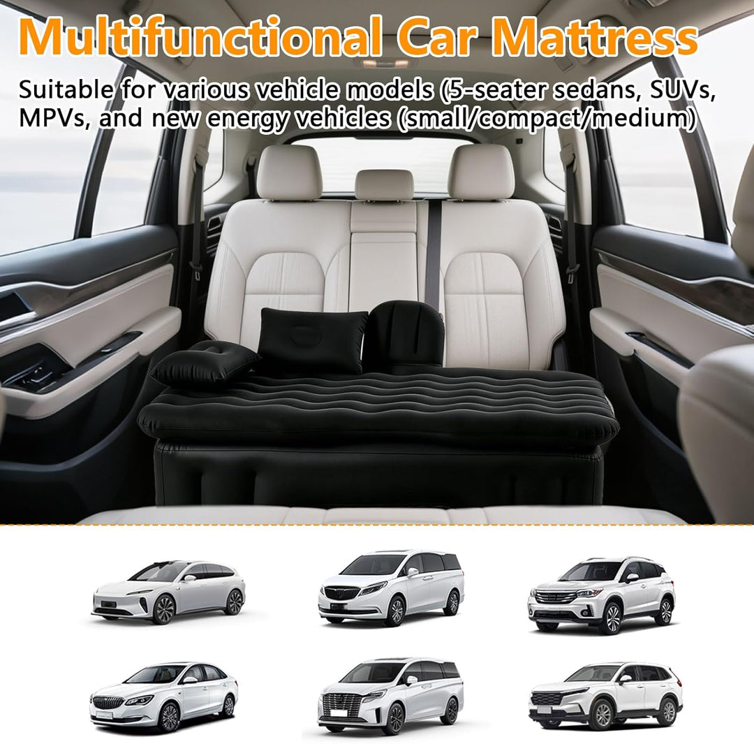 Auto Matratze, 135 * 70 * 38cm Auto Luftmatratze mit Zuzünder Aufblaspumpe und Zwei Kissen, Aufblasb