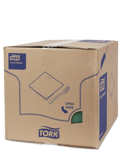 Tork 477423 dunkelgrüne Lunchservietten 1/8 gefaltet / 2-lagige, vorgefaltete Papierservietten für S