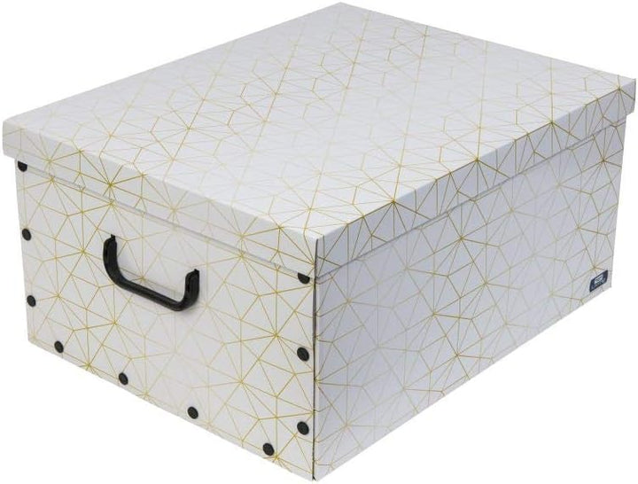 3 Stück XXL Dekokarton in Weiss/Gold - formschön und hochwertig. Mit Einsätzen für max. 40 Christbau