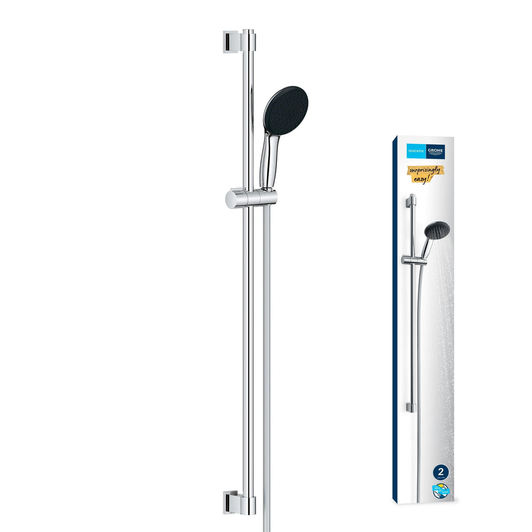 GROHE Vitalio 110, Duschset, 14l pro Min (Duschstangenset mit: Duschkopf 2 Strahlarten, 1,75m Schlau
