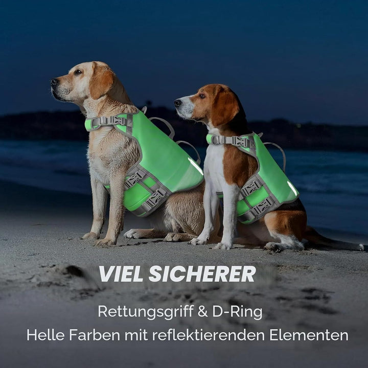 VIVAGLORY Neoprene Schwimmweste Hund, Rettungsweste Hund für Bootfahren, Schwimmweste, Schwimmhilfe