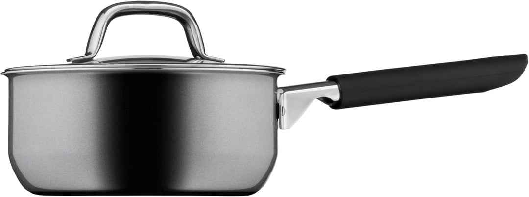 WMF Fusiontec Mineral Stielkasserolle mit Glasdeckel 16 cm, Kochtopf klein 1,3l, Induktion, High-Tec