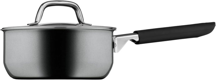 WMF Fusiontec Mineral Stielkasserolle mit Glasdeckel 16 cm, Kochtopf klein 1,3l, Induktion, High-Tec