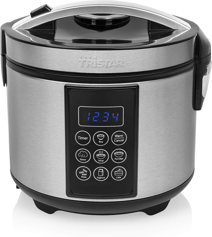 Tristar RK-6132 Digitaler Edelstahl Reis- und Multikocher, 1,5 Liter Kapazität, 500 Watt Leistung, W