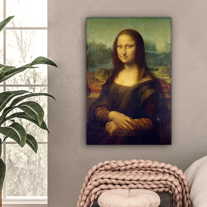 MuchoWow Leinwand Bilder, Einzigartige Wanddeko mit Rahmen, Mona Lisa - Leonardo da Vinci, Wandbilde