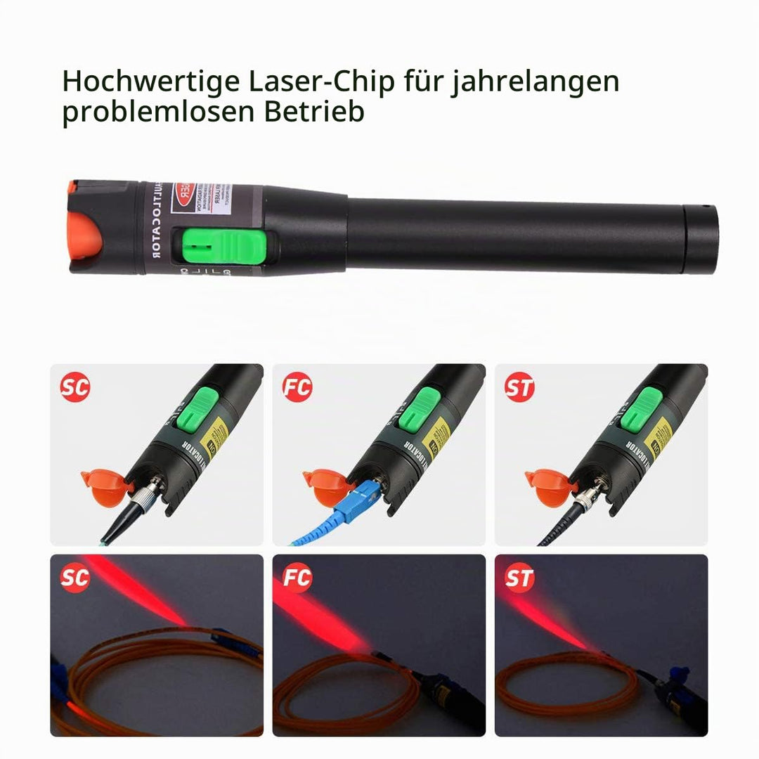 2 Stück Visual Fault Locator 30 km, Fiber-Optic-Kabel-Tester mit rotem Lichtstift, VFL mit 2,5 mm Un