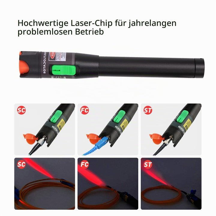 2 Stück Visual Fault Locator 30 km, Fiber-Optic-Kabel-Tester mit rotem Lichtstift, VFL mit 2,5 mm Un