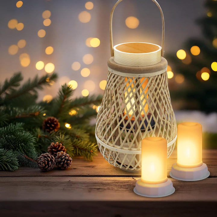 LED Flammenlicht warm weiss mit Flacker Effekt und Timer - 4er Set - Kerzenlicht mit Flammeneffekt 1