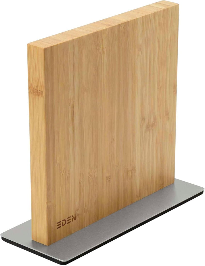 Eden Magnetic Knife Block EQB103 magnetischer Messerblock, Bambusholz mit Metallbasis, 23 x 25 cm