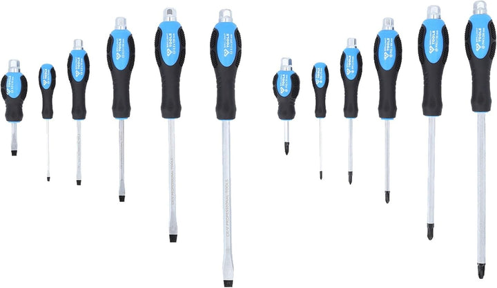 BRILLIANT TOOLS BT034012 Schraubendreher-Satz mit Schlagkappe, 12-tlg [Powered by KS TOOLS]