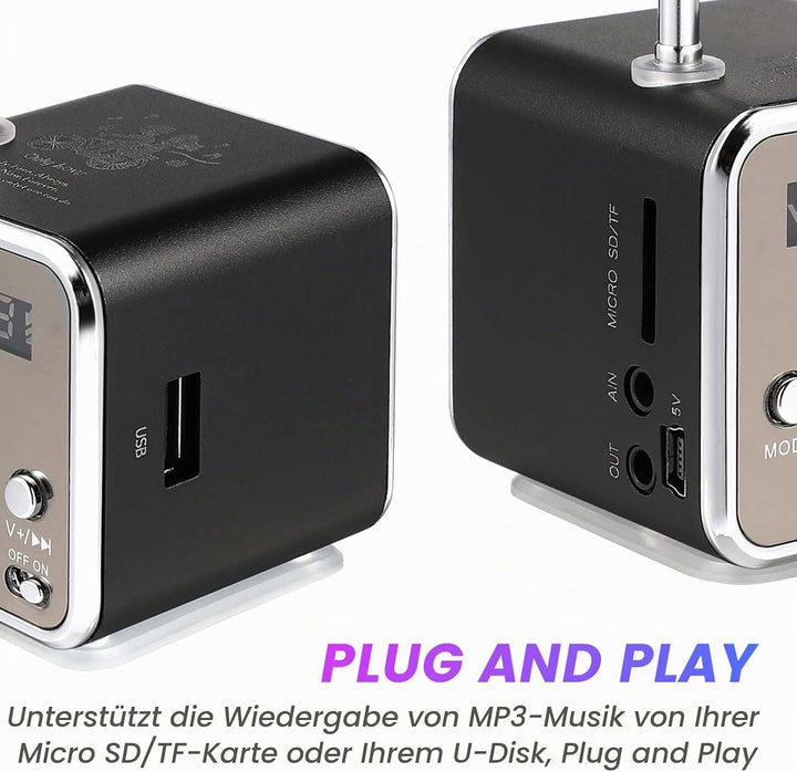 iplusmile Td-V26 Digital Lautsprecher Mini Lautsprecher Fm Radio Stereo Mp3 Mp4 Musikplayer Unterstü