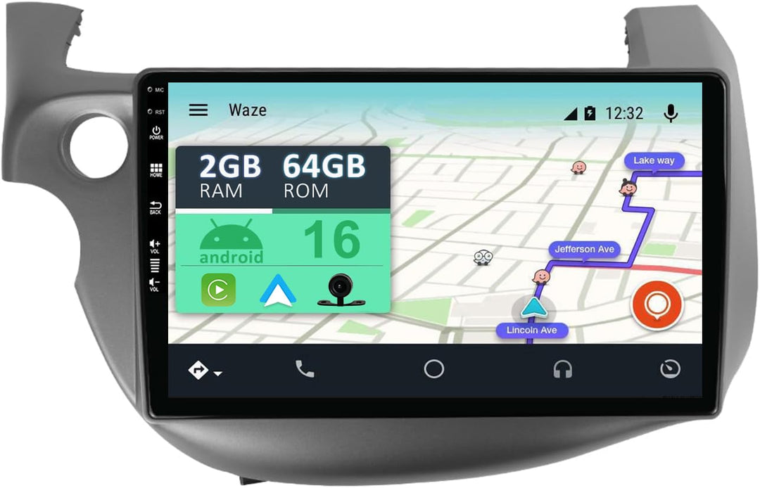 YUNTX Android 12 Autoradio für Honda Fit (2008-2013)-2 Din-[Integriertes Wireless CarPlay/Android Au