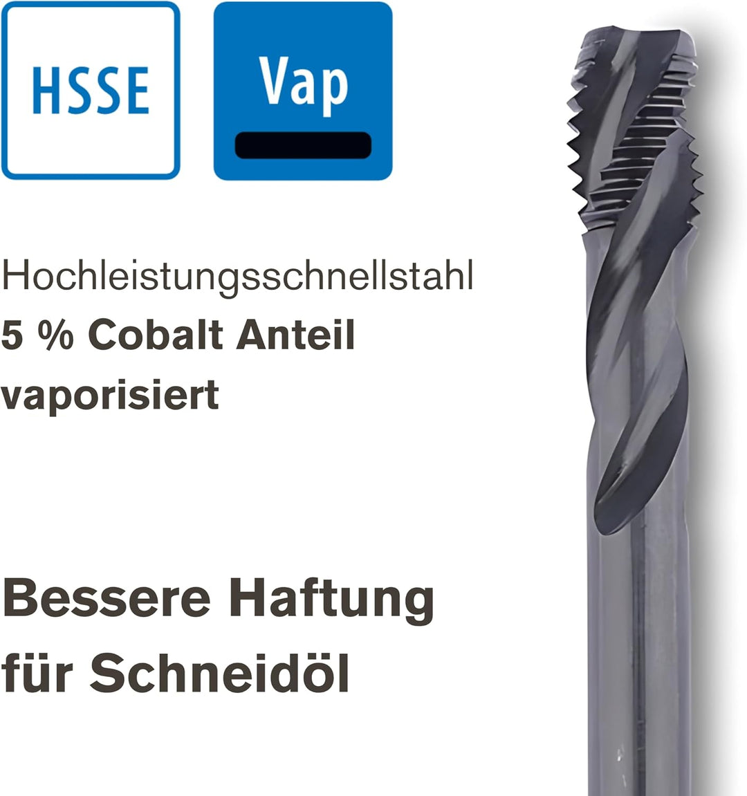 GSR Profi Maschinengewindebohrer | Gewindebohrer M2-M22 | HSSE-VAP | Form B für Durchgangslöcher | F