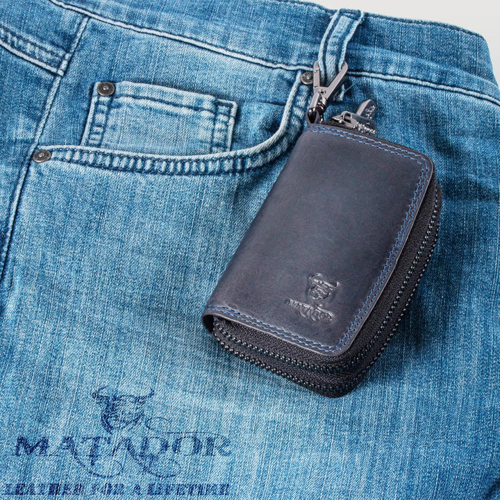 MATADOR Schlüsseletui Herren Leder #KOPENHAGEN mit edler Geschenk Box, Elegante Autoschlüssel Hülle