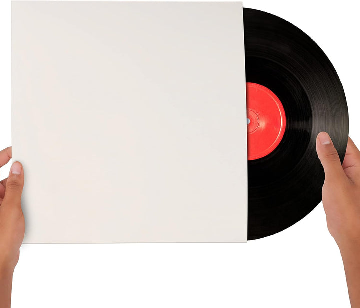 Belle Vous Weisse Schallplatten Hüllen Vinyl Hüllen 12 Zoll (25 Stk) – LP Hüllen 31x31cm – LP Schutz