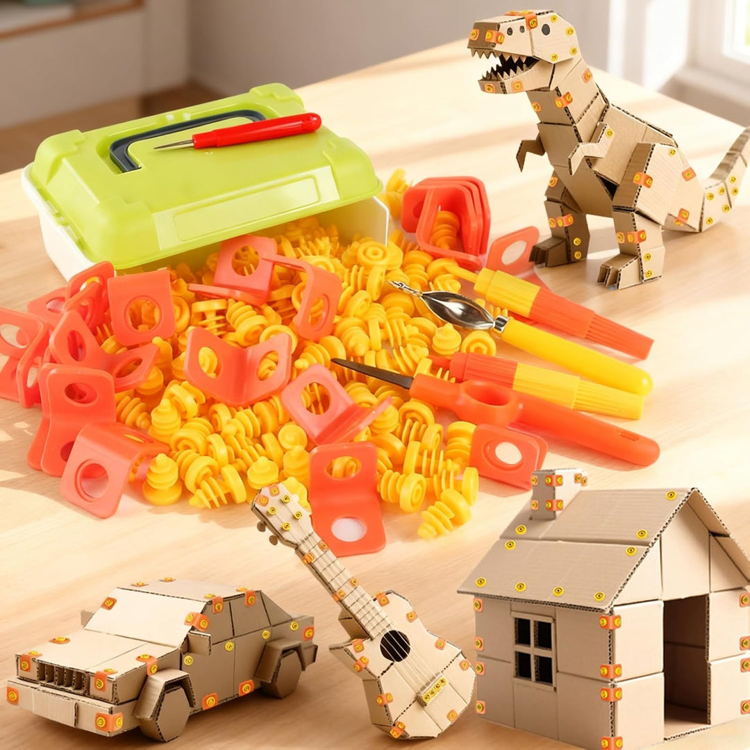 Karton Werkzeug Für Kinder,148 Teile Pädagogischer Sicherer Gezahnter Falzroller - Kinder Pappe Cutt