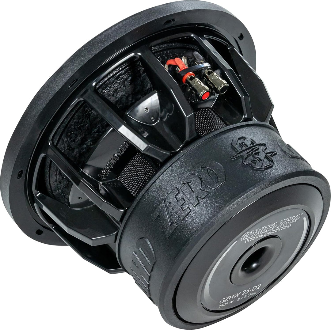 Ground Zero GZHW 25-D1 – 10 Zoll High Performance Subwoofer, 1200W RMS, 2x1 Ohm, extrem belastbar, t