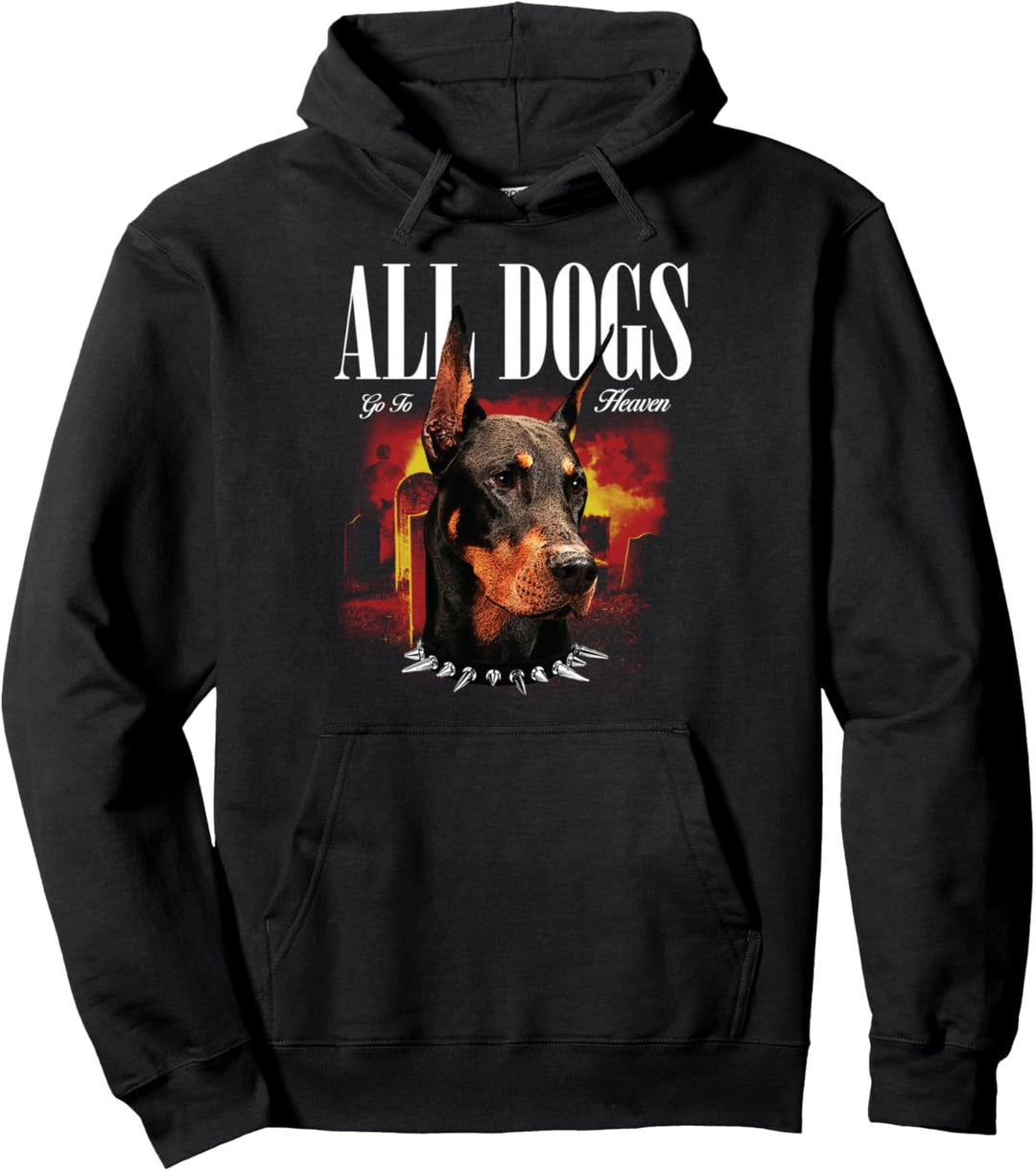 Dobermann Hund - Sad Aesthetic Edgy Streetwear Pullover Hoodie