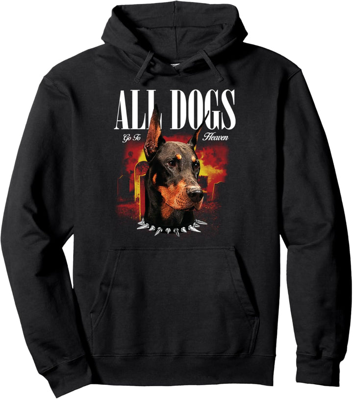 Dobermann Hund - Sad Aesthetic Edgy Streetwear Pullover Hoodie