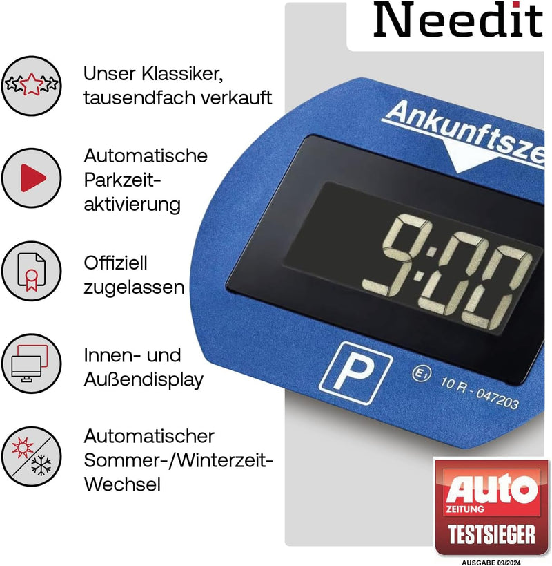 Needit elektronische Parkscheibe Park Lite I automatische Parkscheibe elektrisch mit Zulassung vom K