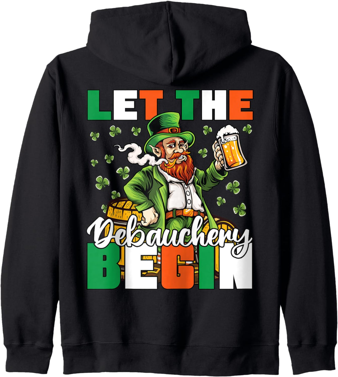 Lass die Ausschweifung beginnen Lustiger, Bier trinkender Kobold Kapuzenjacke