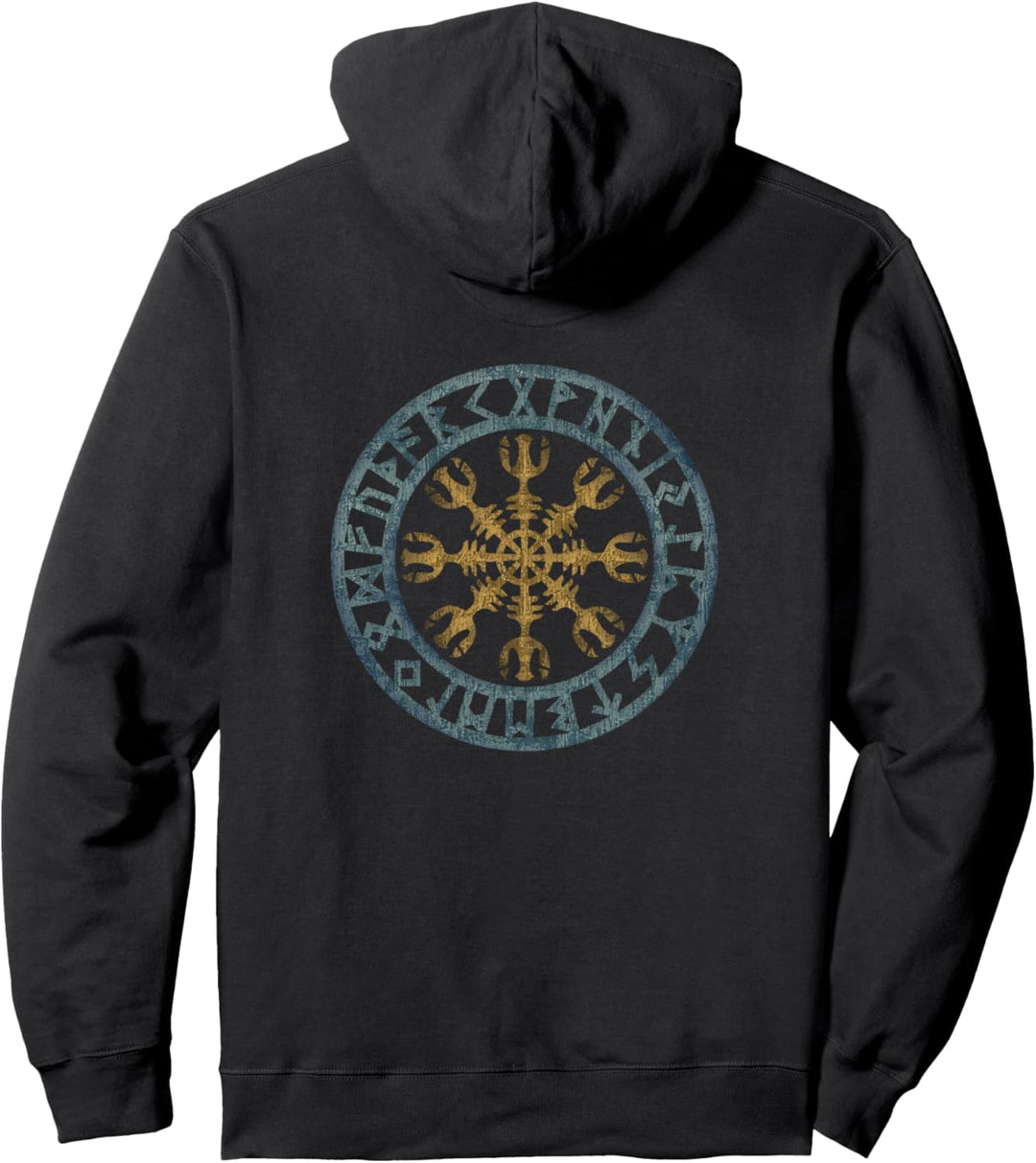 Aegishjalmur, nordische Mythologie, Schutz Symbol, Wikinger Pullover Hoodie