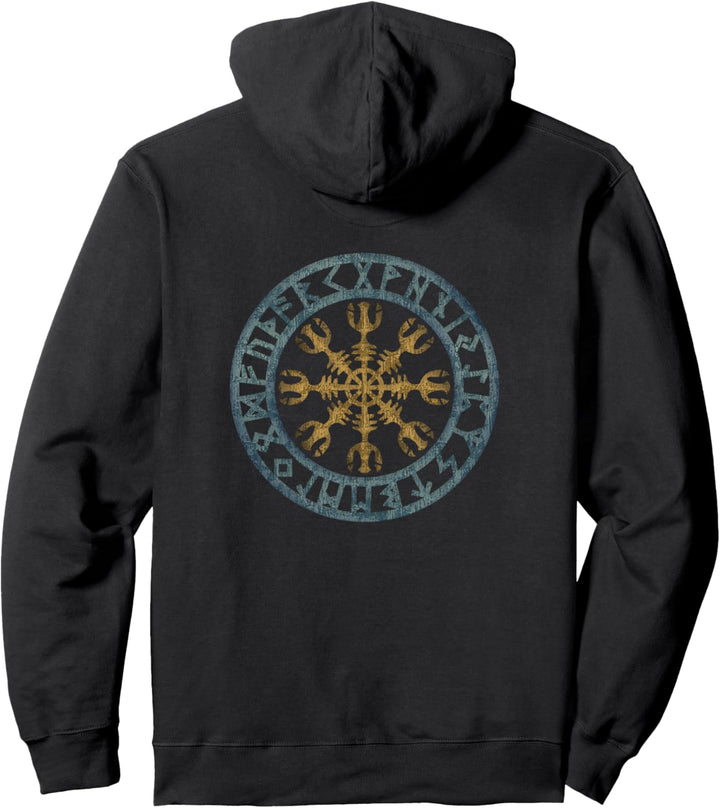 Aegishjalmur, nordische Mythologie, Schutz Symbol, Wikinger Pullover Hoodie