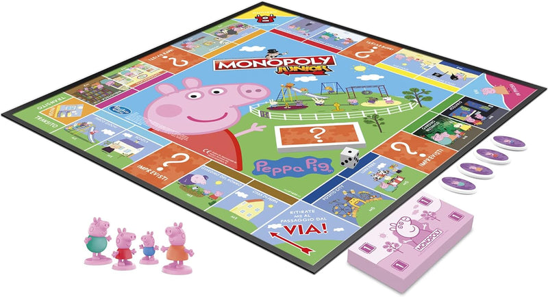 Hasbro Monopoly Junior: Peppa Pig Edition, gioco da tavolo per 2-4 giocatori, per Bambini dagli 5 an