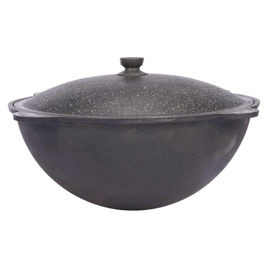 Kazan Topf aus Gusseisen mit Deckel, für Utschak geeignet, Outdoorküche Gulasch Kanone Kasan 10 Lite