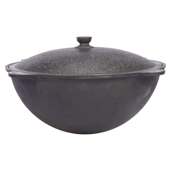 Kazan Topf aus Gusseisen mit Deckel, für Utschak geeignet, Outdoorküche Gulasch Kanone Kasan 10 Lite