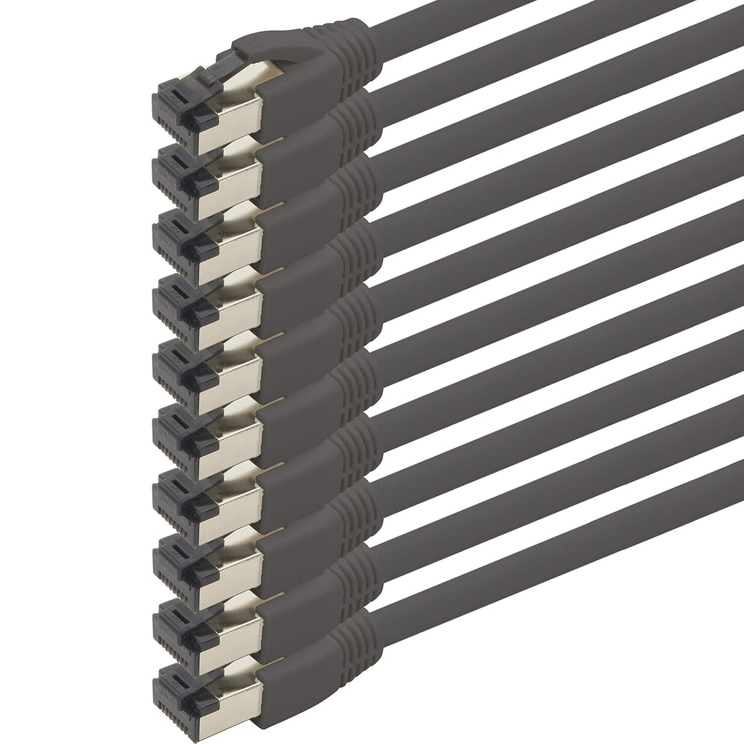 7,5m Cat 8 Netzwerkkabel CAT8 Kabel Schwarz - 10 Stück Cat.8 Lan 2000 Mhz 40 Gbit s 40GBase-T Poe+ P